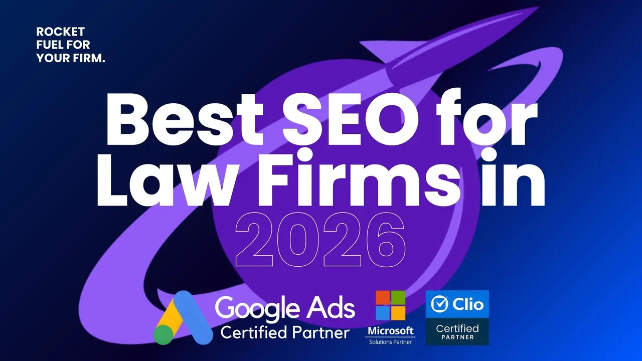 Best SEO for Law Firms in 2026 editorial graphic created for Legal Leads Group