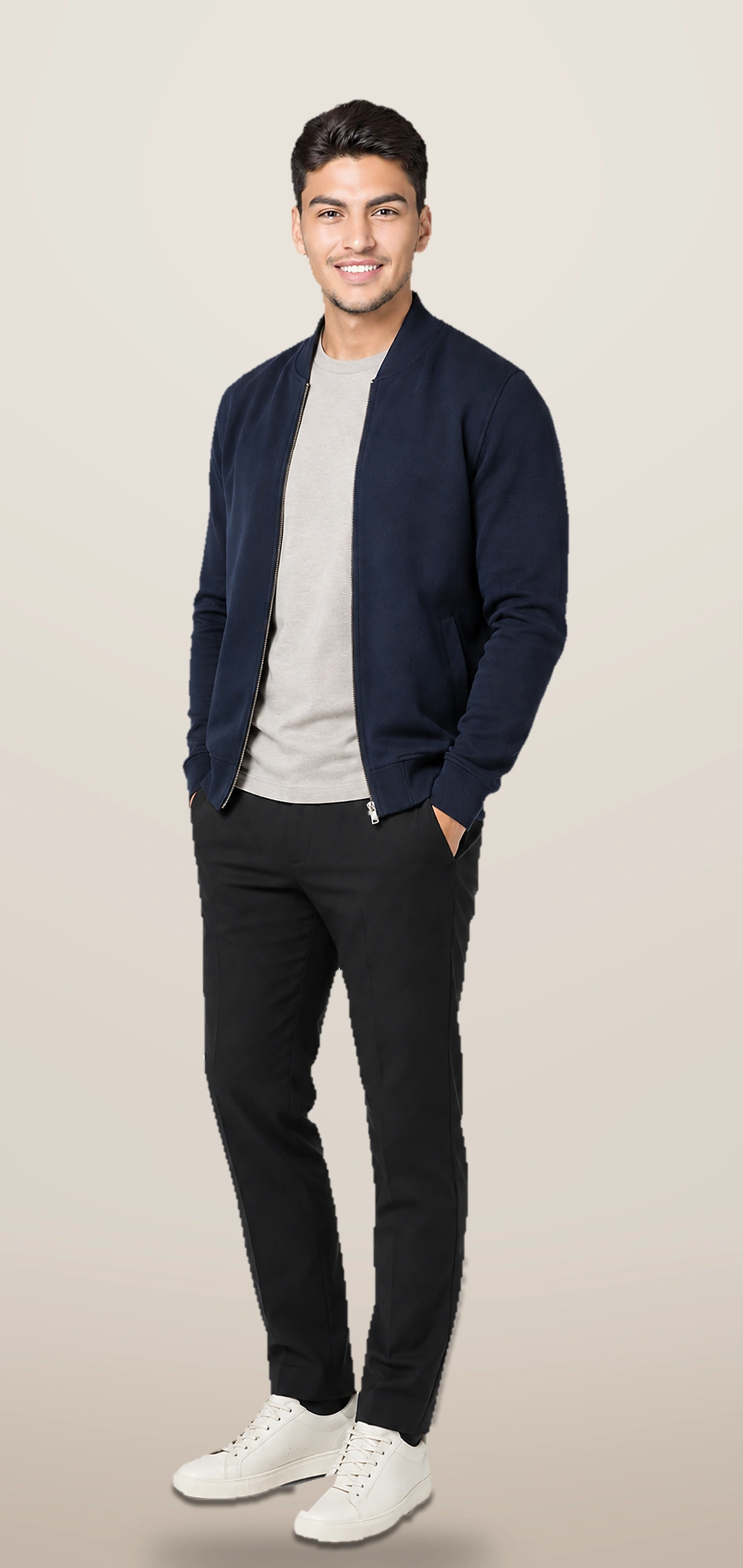 Daylin Rockwood in a smart-casual full-body portrait